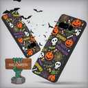 2 x XIMIZU Case for Google Pixel 7 Pro Halloween Ghost Pumpkin Designed,Black Matte Soft Slim Fit TPU Anti-Scratch Shockproof Protective Cover Phone Case for Google Pixel 7 Pro (pumpkin spider web)