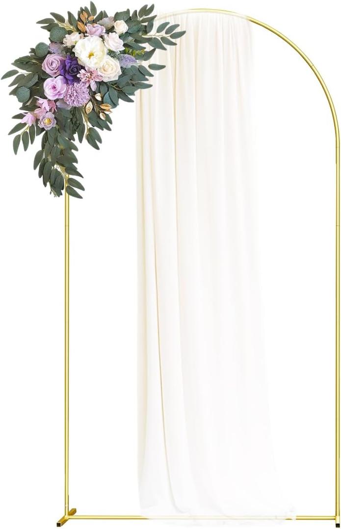 AFDBPXM-Wedding Arch Backdrop Stand, Gold Metal Arch Backdrop Stand for Wedding Bridal Baby Shower Photo Booth Birthday Party Garden Balloon Arch Decoration (Gold-6.0FT)  AFDBPXM-Wedding Arch Backdrop Stand, Gold Metal Arch Backdrop Stand for Wedding Bridal Baby Shower Photo Booth Birthday Party Garden Balloon Arch Decoration (Gold-6.0FT)