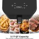 DUMOS 3 Qt Air Fryer, Compact Digital Airfryer with Auto Shut-Off, Fast Cooking for Quick Easy Meals, Space Saving Mini Air Fryer for Small Kitchens, Apartments & Singles