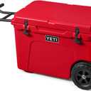 YETI Tundra Haul Portable Wheeled Cooler, Rescue Red, 13.8 Gallons,  18.63"D x 28.13"W x 19.5"H 