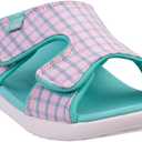 Spenco womens ComfortSlide Sandal (6 Wide, Teal/Pink)
