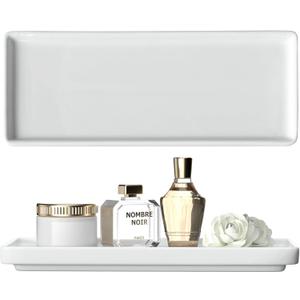 Premium Ceramic Bathroom Tray  Sleek Non-Slip Organizer for Shower, Countertop, Vanity | 9.25x3.66inch | Easy-Clean, Corrosion-Resistant
