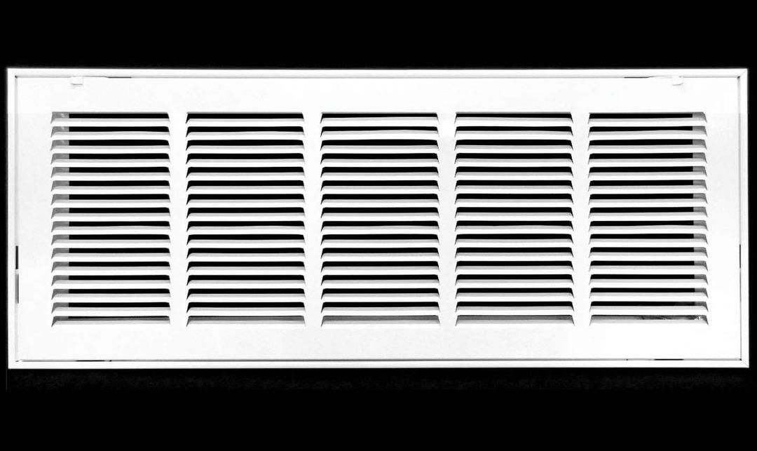 HVAC Premium 26'' x 12'' [Duct Opening] Flat Stamped Steel Return Air Grille - Sidewall and Ceiling - HVAC Vent Duct Cover - Brown [Outer Dimensions: 27.75''w X 13.75''h]