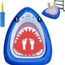 Nattork Inflatable Foot Bath Basin for Pool Entry, Foldable Foot Wash Tub for Above Ground Swimming Pools, Hot Tubs, and Outdoor Spas, Lightweight Foot Cleaning Basin for Pool Ladder Hygiene Shark