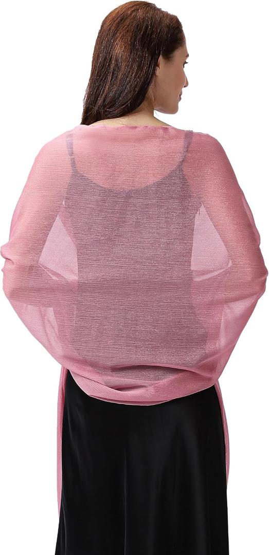 Ladiery Shawl for Women - Shawls and Wraps for Evening Dresses Chiffon Shawl and Formal Wedding Party and Gifts for Women (Pink)