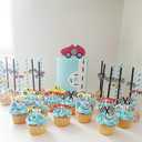 32pcs Race Car Wooden Cupcake Toppers, Racing Flag Cupcake Picks Cake Decorations Baby Shower Birthday Party Supplies