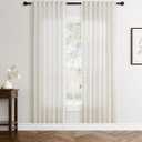 Cream Natural Linen Curtains 78 inch Length 2 Panels Set Boho Farmhouse Living Room Drapes Light Filtering Rod Pocket Back Tab Privacy Semi Sheer Curtains 78 inches Long Ivory Colored