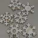 6Pcs Christmas Wooden Snowflake Decor Winter Snowflakes Table Signs Centerpieces Decorations Standing for Xmas Holiday Party Home Tabletop (Retro)