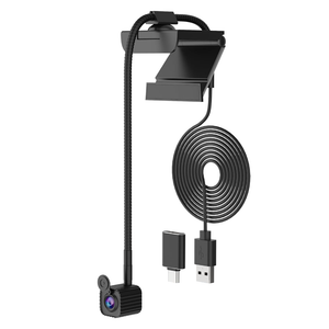 NIVEOLI 4K Eye Contact Webcam with Microphone, AutoFocus 1080P Center Screen Webcam USB Type-C/A Adapter (4K Gooseneck)