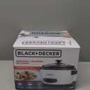 BLACK+DECKER 6-Cup Rice Cooker, RC506, 3-cup Uncooked Rice, Steaming Basket, Removable Non-Stick Bowl, One Touch