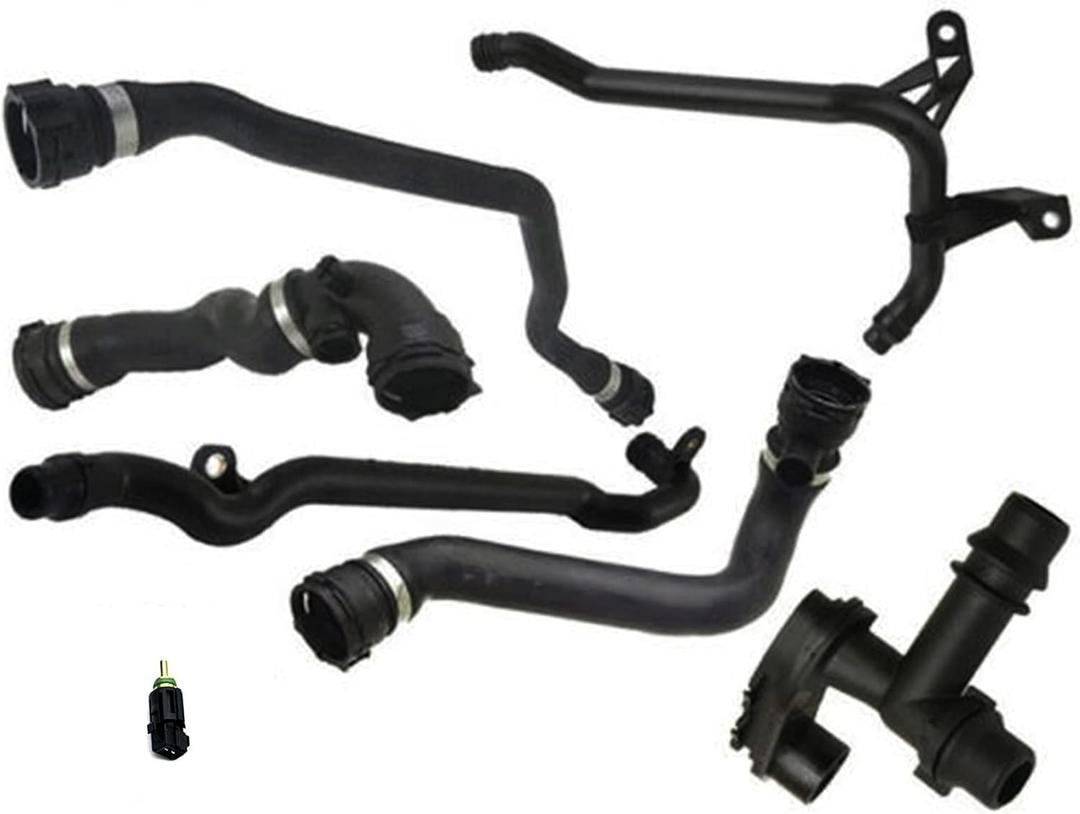 Expansion Tank Coolant Radiator Hose Kit compatible with BMW 323 325 328 330 (New 7 Pcs Set)