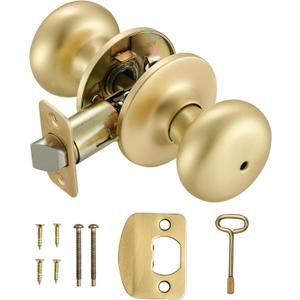Design House 726968 Cambridge Privacy Bed and Bath Door Knob Satin Gold