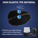 Foldable Motorcycle Seat Cushion with Sunshade Cover, Large 3D-Honeycomb Structure Shock Absorption & Breathable Motorcycle Gel Seat Pad for Long Rides