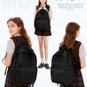 VGCUB Black School Backpacks Travel Book Bag Waterproof Work Light Aesthetic College Backpack for School Girls Boys Teens Mochilas Escolares Para Nias Casual Daypack for Women Men