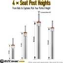 3/4" Boat Seat Pin Post, Lock-in Style Non-Threaded Pedestal Post for Marine Boat Seat Mounting, Aluminum Extension Pole for Pontoon, Fishing Boat, Bass Boat, and More, 16''