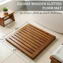 Acacia Wood Shower Mat 21x21 Inches by Demigo, Luxury Bath Mat Non Slip for Bathroom Bathtub Shower Spa Garden Home, Wooden Floor Mat Square Large for Outdoor and Indoor Brown, 21" x 21" (Square)