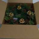 Seasons Candle Holder Wreath, Christmas Advent Centerpiece Decor,18 inch Candle Wreath Decorations for Table Indoor Home & Church