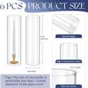 6 Pcs Hurricane Candle Holder Sleeve, H:12" D:4" Bottomless Glass Cylinder Candleholder Tall Clear Glass Cylinder Open Both Ends, Chimney Tube Cover, Open Ended Candle Shade