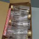 Yinkin 20 Sets Plastic Milk Bottles with Straws Lids Clear Plastic Containers for Dairy Milk Party Bottle for Juices Shakes Smoothies (8 oz,Gold Lid)