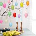 30 Pcs Easter Hanging Eggs Decorations - Colorful Plastic Easter Eggs, Decorative Easter Tree Hanging Ornaments for Home Easter Gift Party Decor