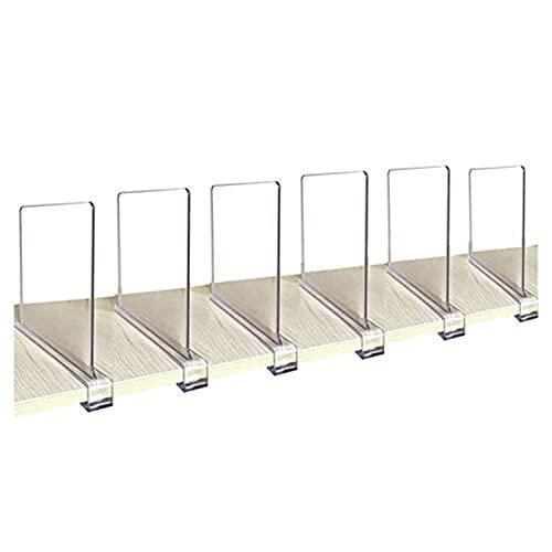 CY craft Acrylic Shelf Divider,Wood Shelf Dividers,Clear Closet Shelf Separators Clothing Organizer Perfect for Bedroom Shelving Organization and Kitchen Cabinet Shelf Storage,6 PCS