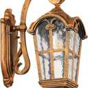 Zanritelit 17.1" H Gold Outdoor Wall Lights - Waterproof & Anti-Rust Aluminum Porch Light Wall Mount, Hammered Exterior Lighting Fixtures, Outside Wall Lantern for Patio, Doorway, Garden, 2 Pack