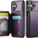 Vinich for iPhone 17 Wallet Case with Card Holder, RFID Blocking Credit Slots Kickstand Shockproof Phone Cover Fit for iPhone 17 6.3" Purple