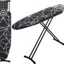 RAINHOL Ironing Board 43x13, Compact Iron Board Full Size with Heavy Duty Iron Rest, Thick Padded Cover, Adjustable Height, Sturdy Lightweight Steel Legs, Black