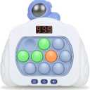 Quick Push Pop Fidget Toys for Kids & Adults, 12 Game Modes Upgraded Light Up Fast Push Bubble Handheld Toy, Stress Relief & Party Favors, Christmas & Birthday Gifts for 3-12 (Astronaut)