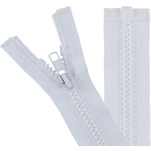 32 Inch Separating Jacket Zippers for Sewing Coats Jacket Zipper White Molded Plastic Zippers Bulk (32" 1pc) White