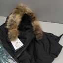 Women's Winter Coat Waterproof Long Insulated Parka with Detachable Hood (Black, XL)