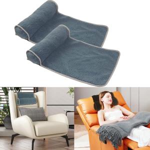 Neck Pillow for Recliner (22x14in) Adjustable Wool Neck Roll, Non-Slip Headrest Sofa Cushion Travel Pillow for Neck and Head Support. (2pcs-Blue)