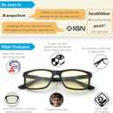 J+S Vision Blue Light Blocking Glasses for Men Women | Computer Gaming Work| Anti Strain Fatigue UV Glare | Medium-Small Fit