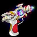 ArtCreativity Super Spinning Space Toy Gun (2 Pack), Red & Blue Light Up Toy Guns with Flashing Lights & Sound Effects, Space Blaster, Cosplay Ray Guns, Prop Toy Gun for Toddlers, Batteries Included, Standard
