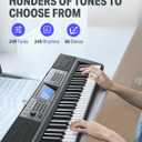 Donner 61 Key Keyboard Piano, Electric Piano Keyboard Kit with 249 Voices, 249 Rhythms - Includes Piano Stand, Stool, Microphone, Gift for Beginners, Black (DEK-610S), Full