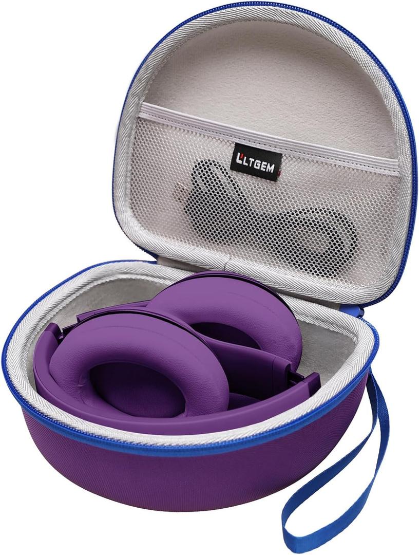 Headphone Case Compatible with Beats Studio Pro/Solo 4 / Studio 3 / Solo 3 / Picun B8 / BERIBES/JLab JBuds Lux ANC Wireless Bluetooth Noise Cancelling Headphones, Purple+Gray(Case Only)