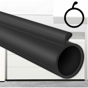 Gaahing 0.19" P-Bulb Garage Door Bottom Seal Strip - Replacement Impact Buffer Weatherstripping, Fits Single Track Overhead Door (9.8 FT, Black)