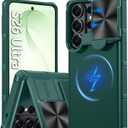 Magnetic for Samsung Galaxy S26 Ultra Case,[Slide Camera Cover][Kickstand][Compatible with Magsafe][Military Grade Protection] Shockproof Rugged Case for Galaxy S26 Ultra, Green