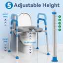 Loyoda Raised Toilet Seat with Handles, Padded Toilet Seat Risers for Seniors, Adjustable Height & Width Toilet Riser, Handicap Elevated Toilet Seat 500lb, Fit Any Toilet