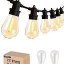 addlon 72FT(2FT Space) LED Outdoor String Lights with 36 Edison Shatterproof Bulbs, Heavy-Duty and Weatherproof Strand, Commercial Grade Patio Lights, Decorative for Patio, Black