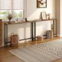 HOOBRO 47.2" Narrow Console Table with Power Outlet, 5.9" Behind Couch Table with Charging Station, Long Sofa Side Table, Skinny Entryway Table for Living Room, Hallway, Foyer, Rustic Brown BF15XG01G1, 47.2"L x 5.9"W x 31.5"H