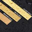 Soengsau Glossy Gold Finish Molding Trim, 393.6"L x 0.4"W Peel and Stick Decoration Strip for Ceiling, Wall, Tile Edge, Furniture Cabinet, Mirror