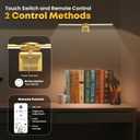 2 Pack Picture Light for Wall, 18in Rechargeable Wall Art Light with Timer and Dimmable, Painting Frame Light with Remote Control Display for Painting, Frame, Portrait, Dartboard (Gold)