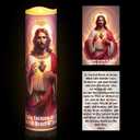 Catholic Prayer Candle and Card Set 8" LED Flameless Prayer Candle Devotional Religious Card Decoration Gifts for Easter Passover Halloween Christmas Activities(Jesus)