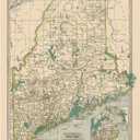 Maine - State Map, 1897 | Historical Map Print - 24in x 18in