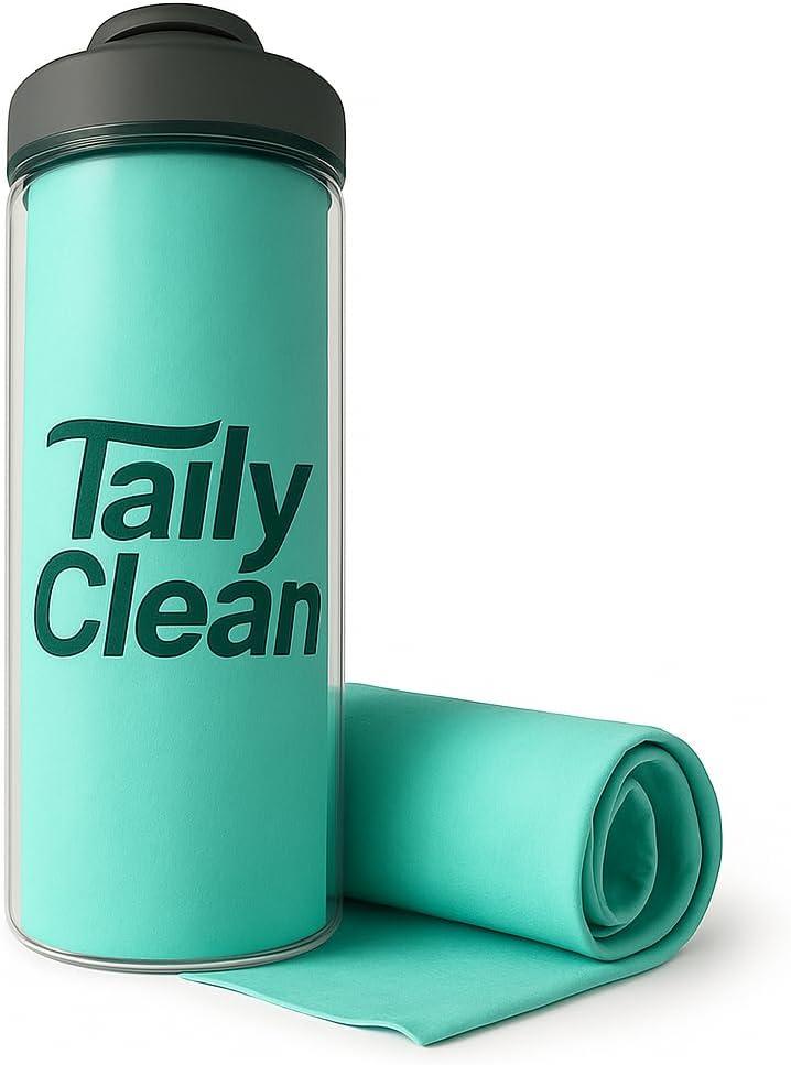 Taily Clean Quick-Dry Microfiber Towel for Pets and Everyday Use  Portable, Ultra Absorbent, Machine Washable (Aqua Green)