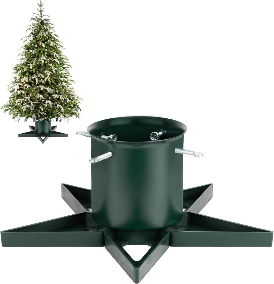 Christmas Tree Stand for 6ft Real Tree Green Christmas Tree Holder for Holiday Home Party Christmas Tree Decorations Fits Up to 4.7" Live Xmas Tree Trunks