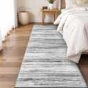 3x8 Washable Runner Rug for Family: Easy-to-Clean Runners for Hallway Entryway Kitchen Bedroom - Stain and Water Resistant Rugs with Non-Slip Backing - Soft Low-Pile Carpet Grey