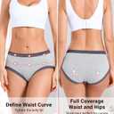 ASIMOON Women's High Waisted Cotton Underwear Tummy Control Panties Soft Full Coverage Ladies Briefs (XL)