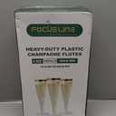 Focusline 100 Pack Plastic Champagne Flutes, 4.5 Oz Gold Rim Plastic Champagne Glasses, Disposable Clear Toasting Glasses Recyclable Champagne Cups for Wedding Party